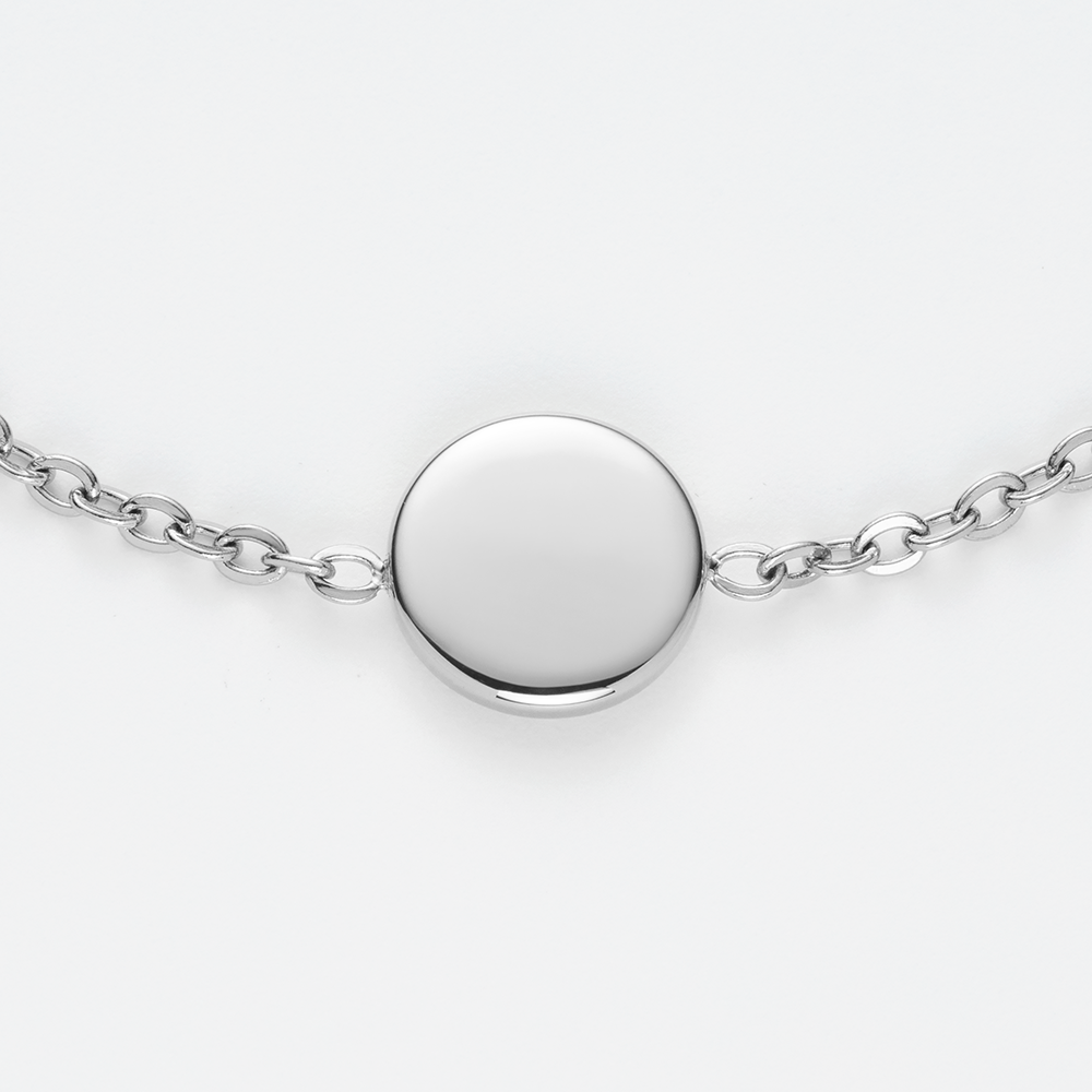Engravable Round Bracelet Silver