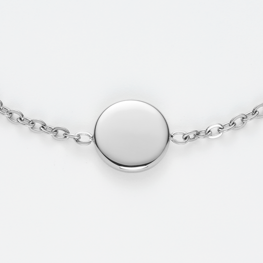 Engravable Round Armkette Silber