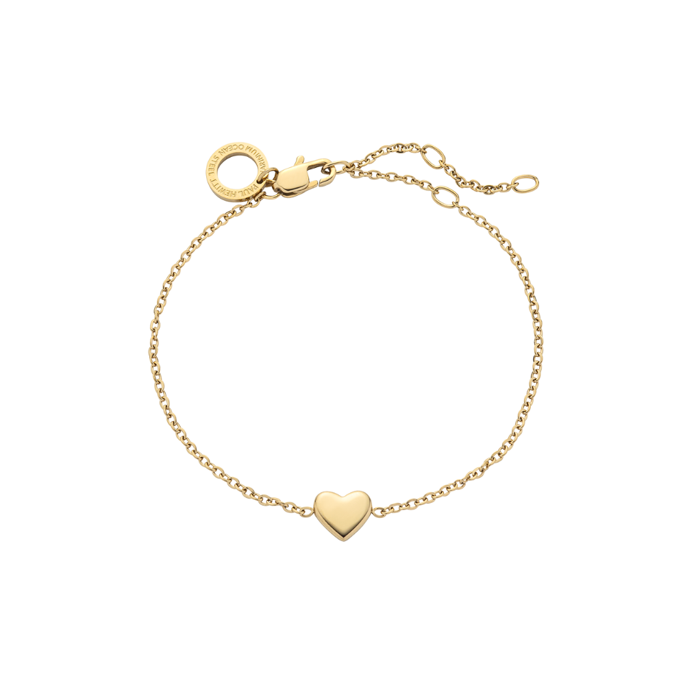 Engravable Heart Armkette Gold