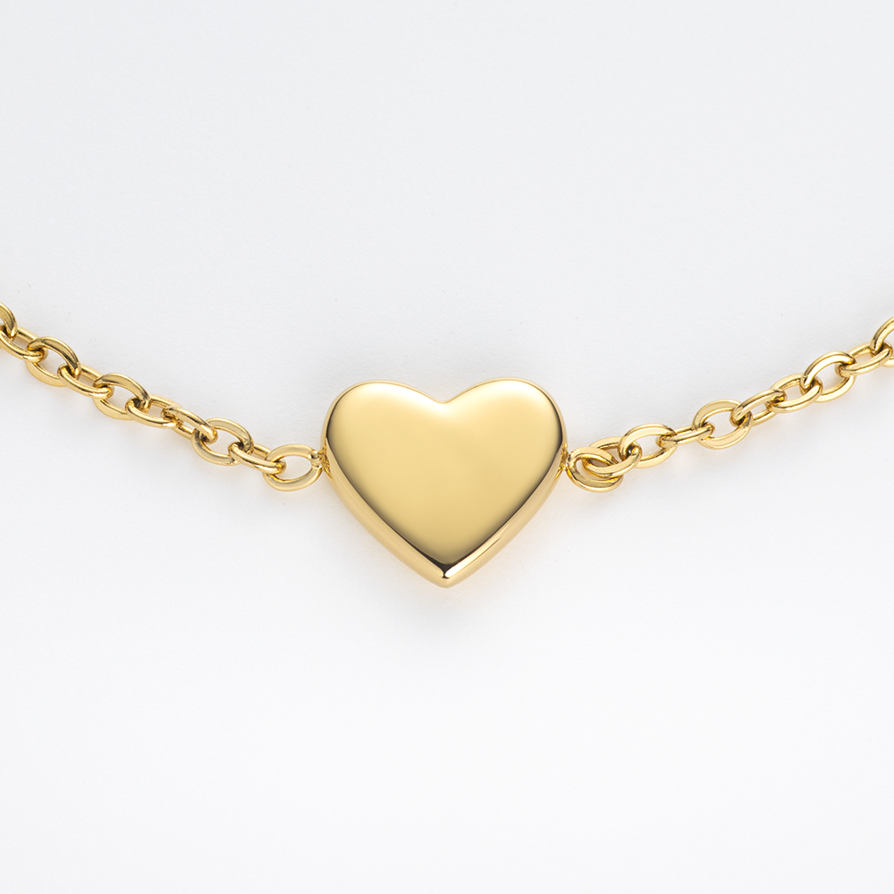 Engravable Heart Bracelet Gold