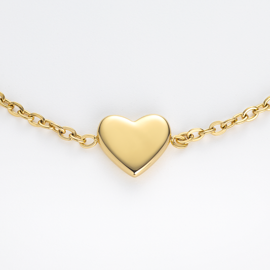 Engravable Heart Armkette Gold