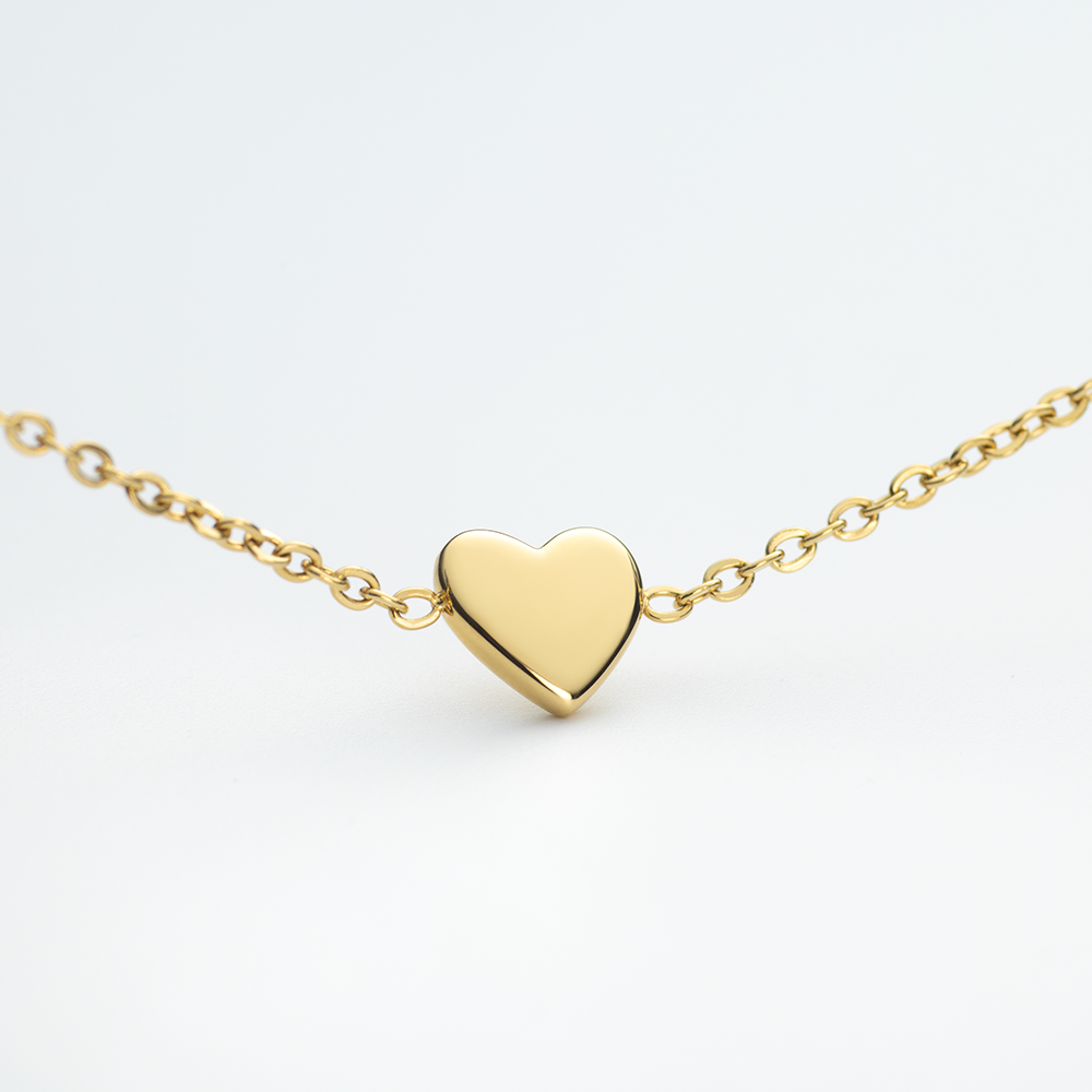 Engravable Heart Bracelet Gold