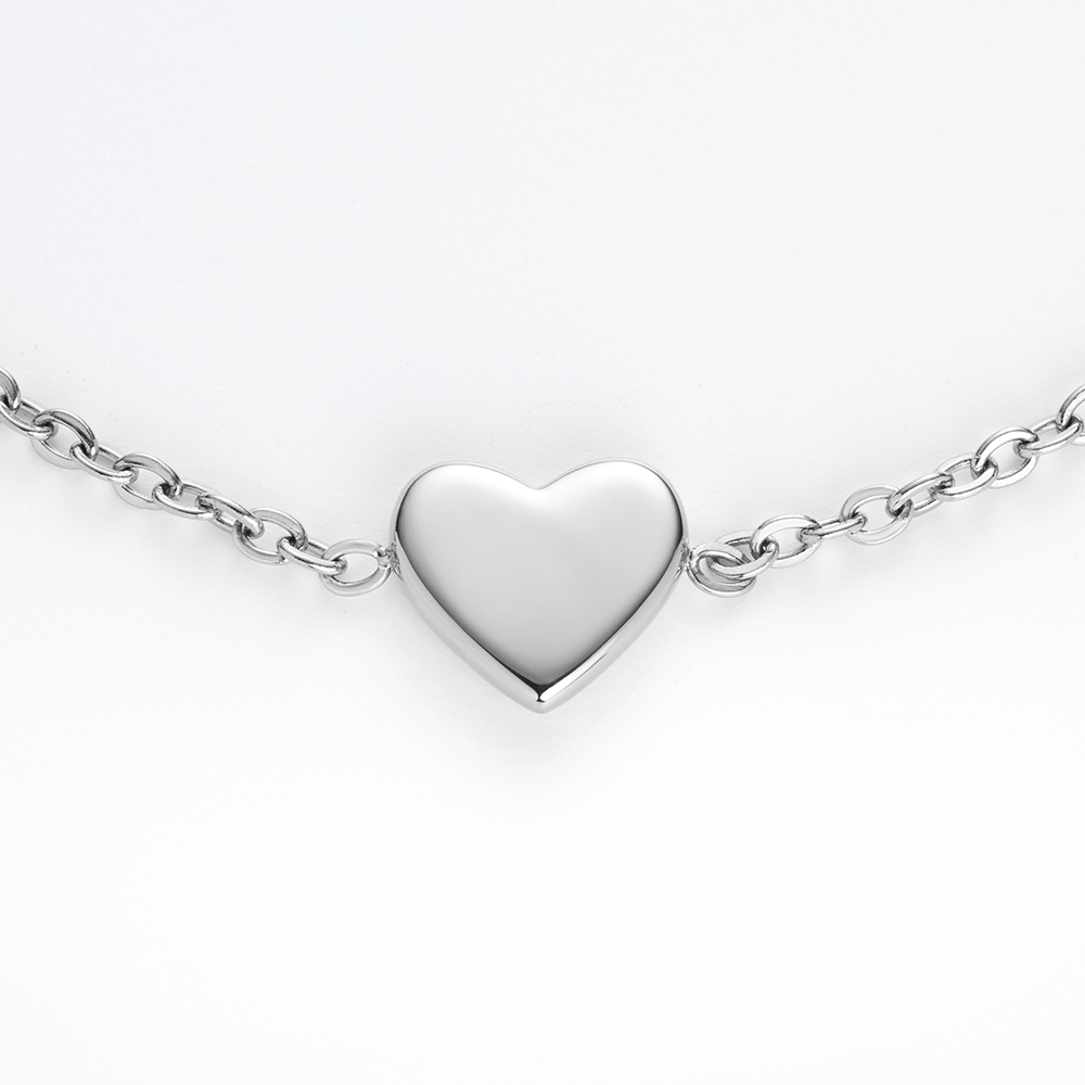 Engravable Heart Bracelet Silver