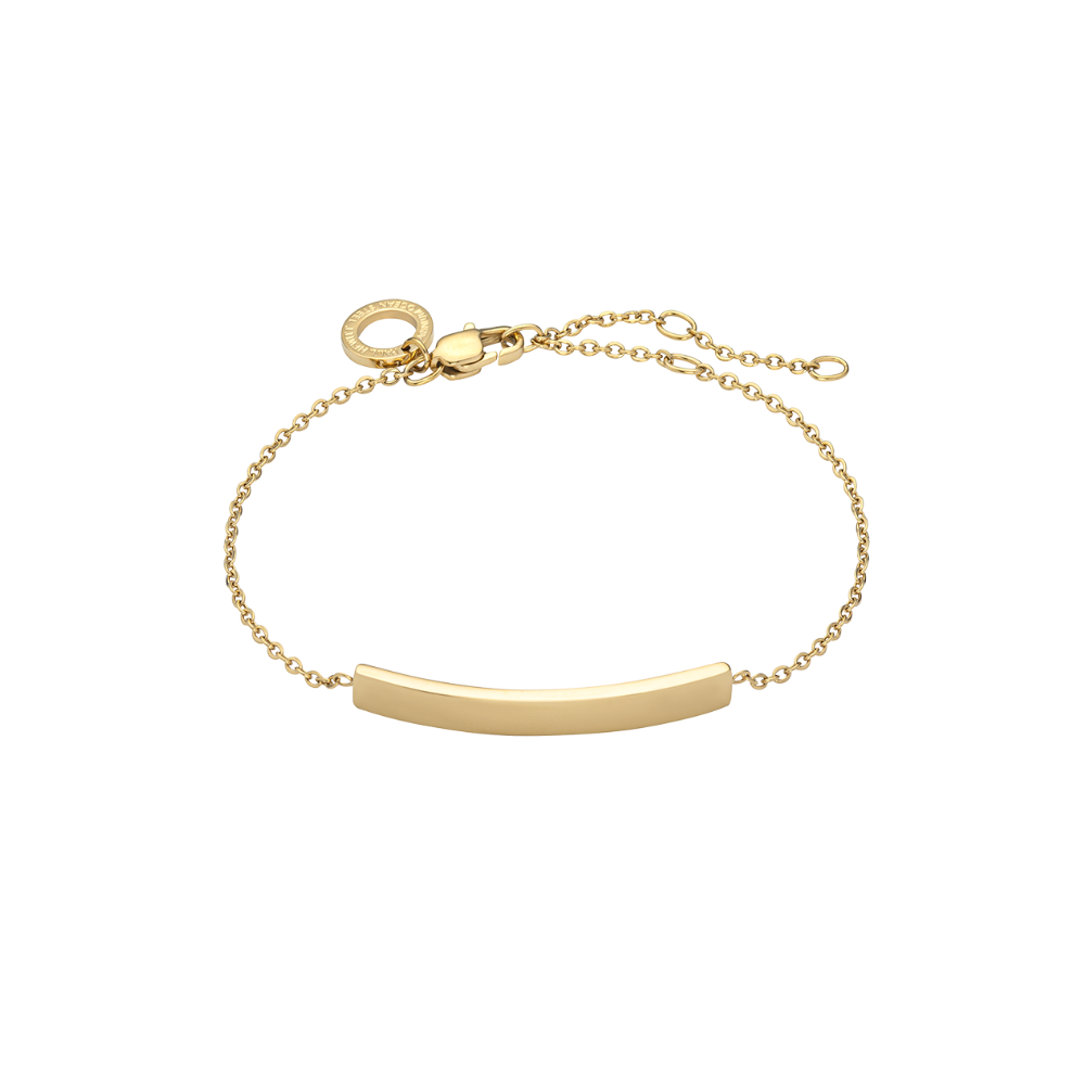 Engravable Slim Bar Armkette Gold