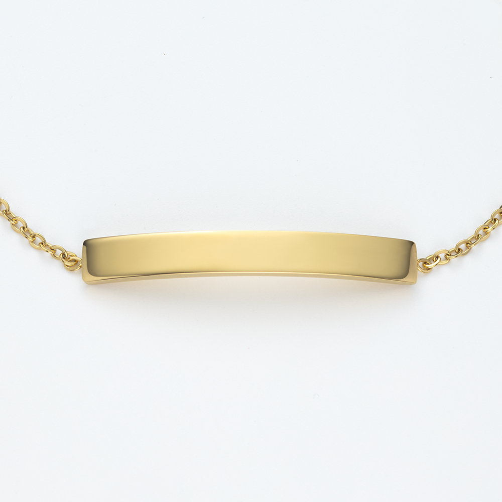Engravable Slim Bar Bracelet Gold