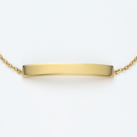 Engravable Slim Bar Armkette Gold
