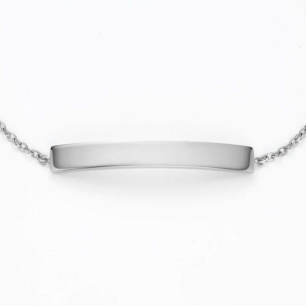 Engravable Slim Bar Bracelet Silver
