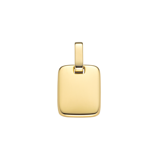 Set Engravable Plate Pendant und Halskette Gold