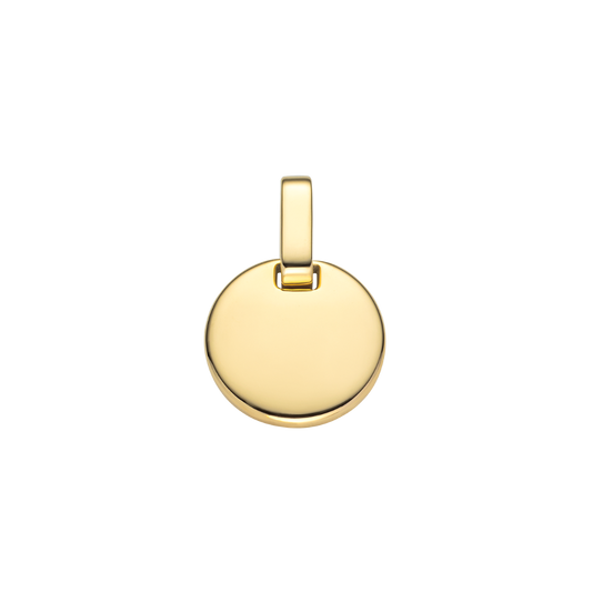 Set Engravable Round Pendant und Halskette Gold