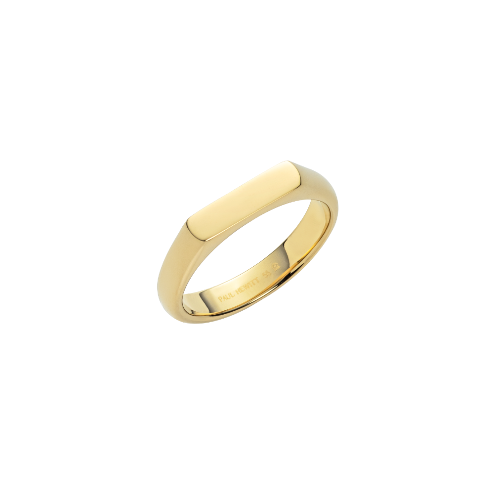 Engravable Slim Signet Ring Gold
