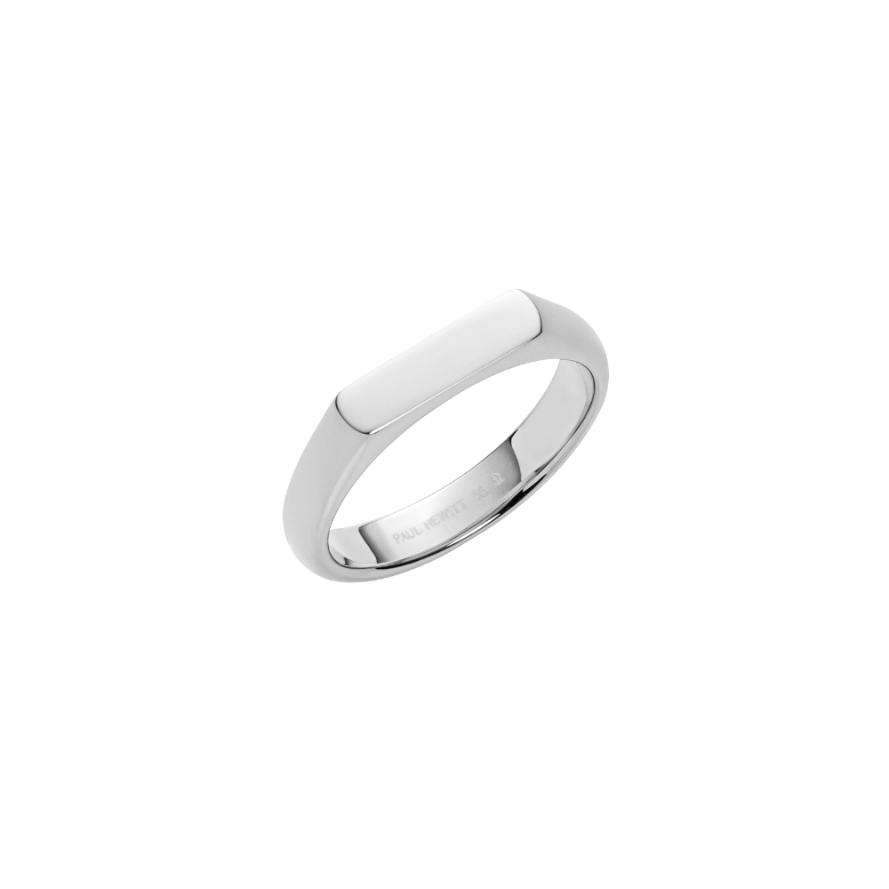 Engravable Slim Signet Ring Silber