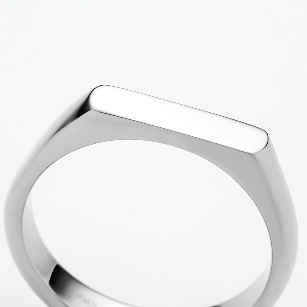 Engravable Slim Signet Ring Silber
