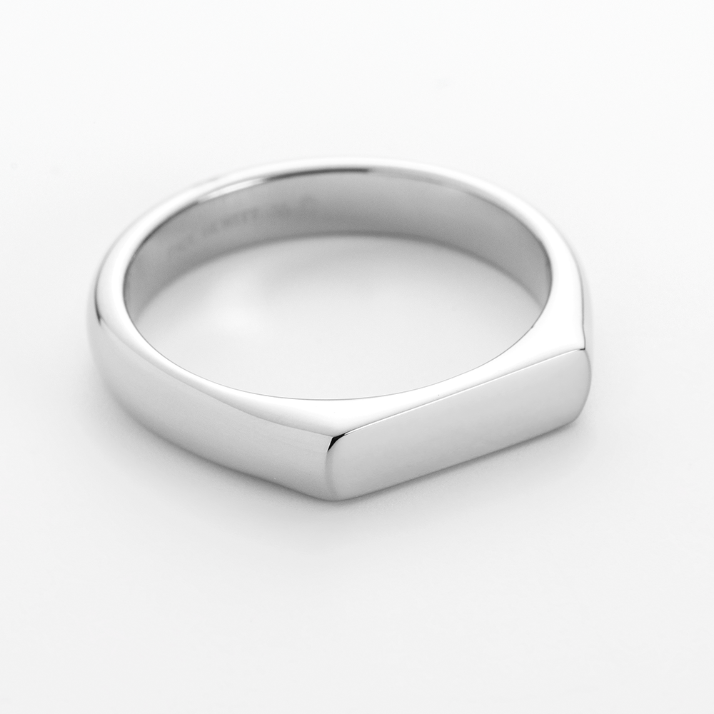 Engravable Slim Signet Ring Silber