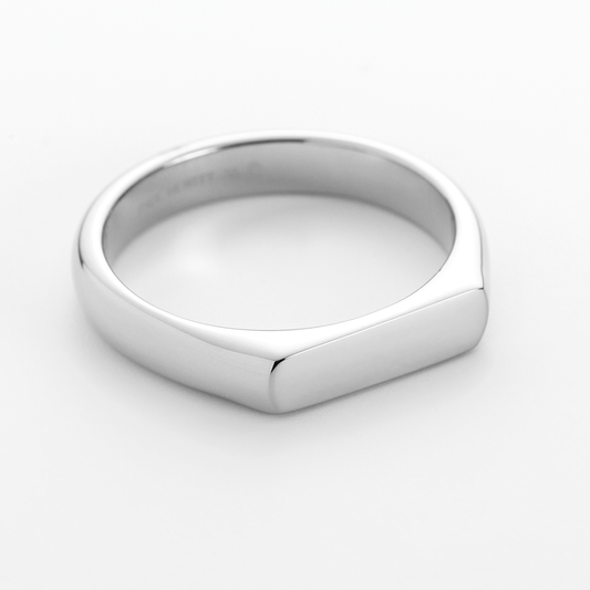 Engravable Slim Signet Ring Silber