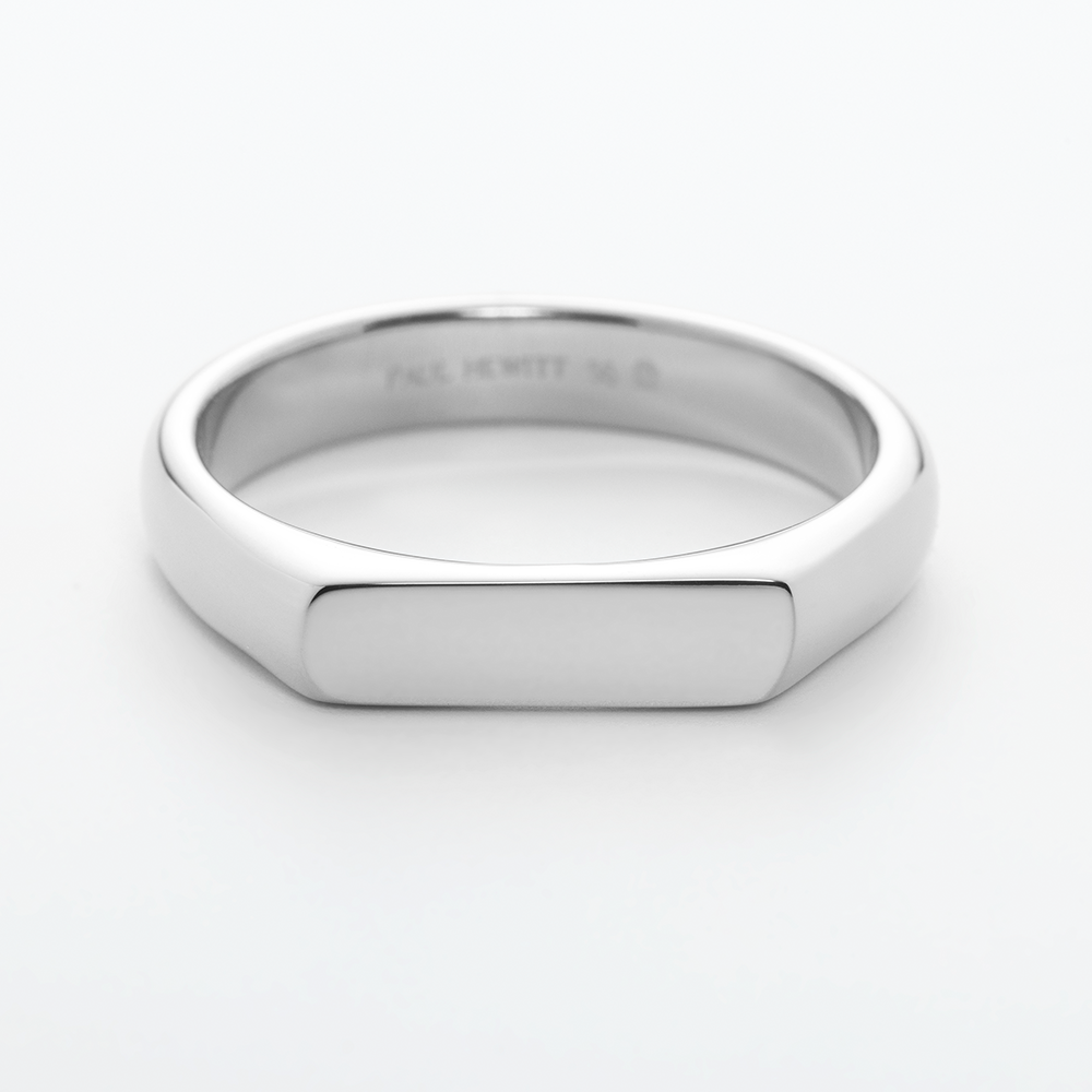 Engravable Slim Signet Ring Silber