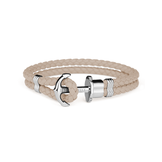 Ankerarmband Phrep Silber Leder Hazelnut