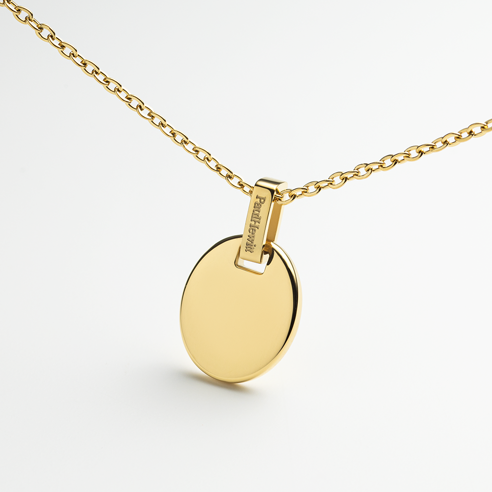 Set Oval Pendant und Halskette Gold