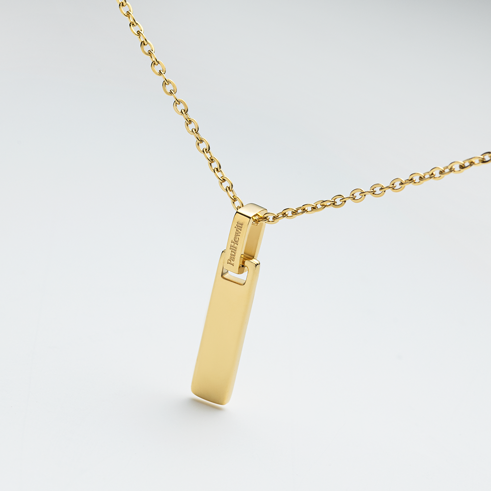 Set Bar Pendant und Halskette Gold