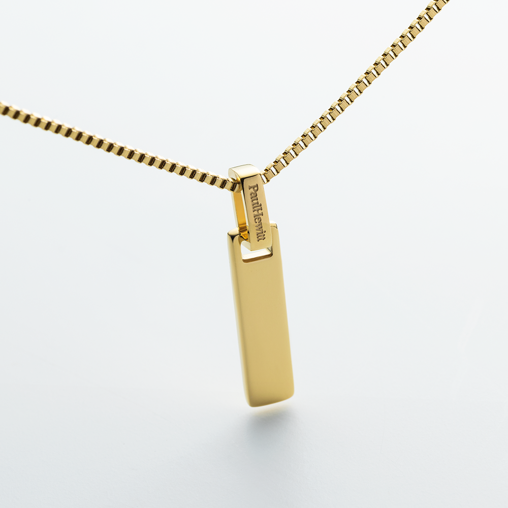 Set Bar Pendant und Halskette Gold