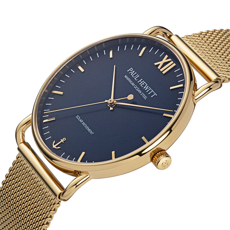 Sailor 39 mm watch gold blue – Paul Hewitt