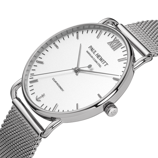 Sailor 39 mm Uhr Silber Weiß