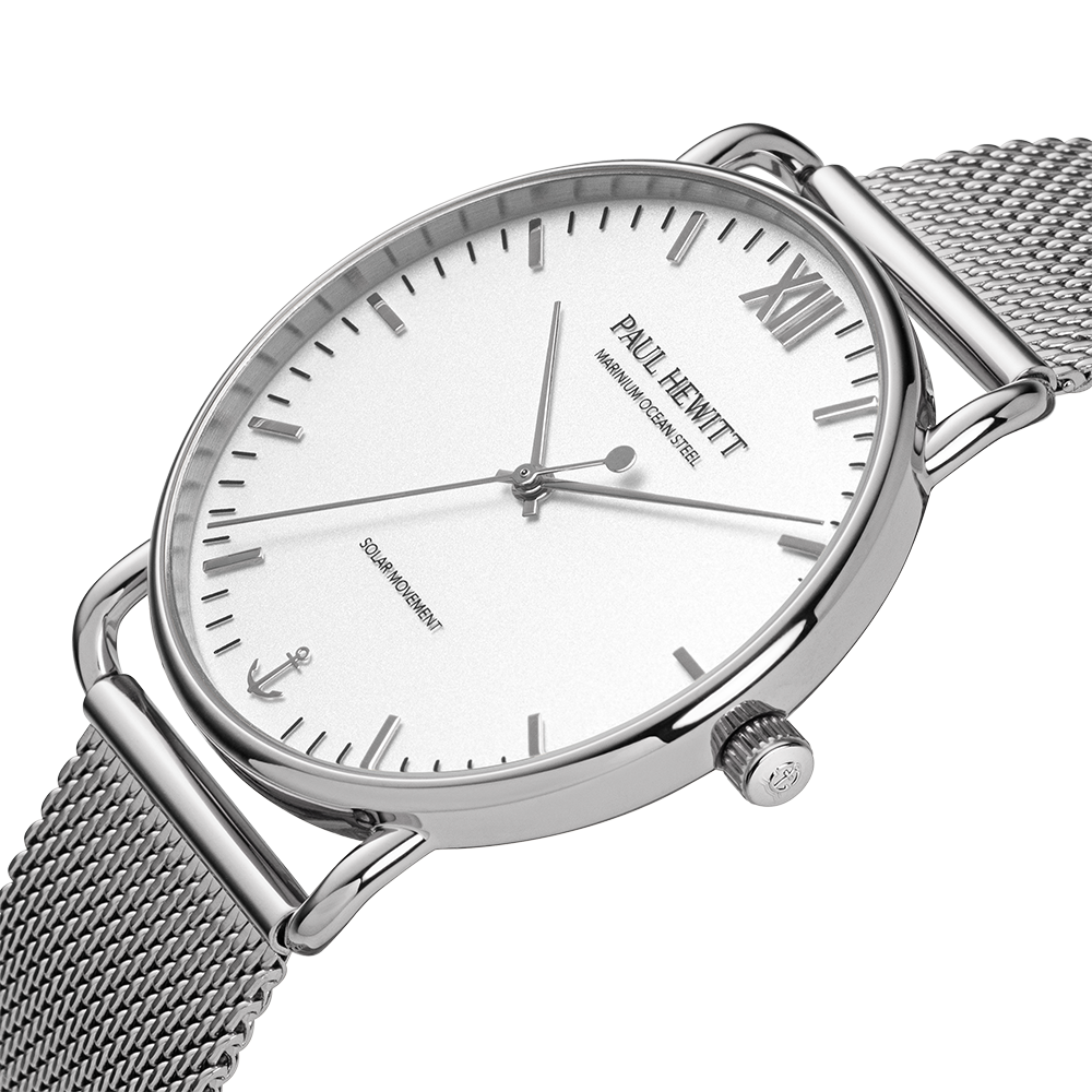 Sailor 39 mm Uhr Silber Weiß