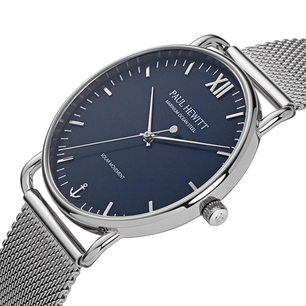 Sailor 39 mm Uhr Silber Blau