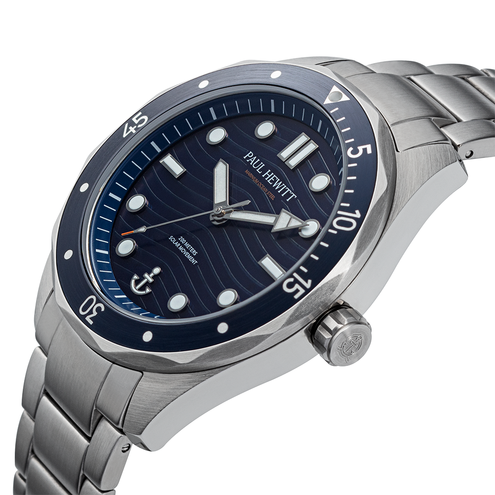 Ocean Diver Uhr Silber Blau