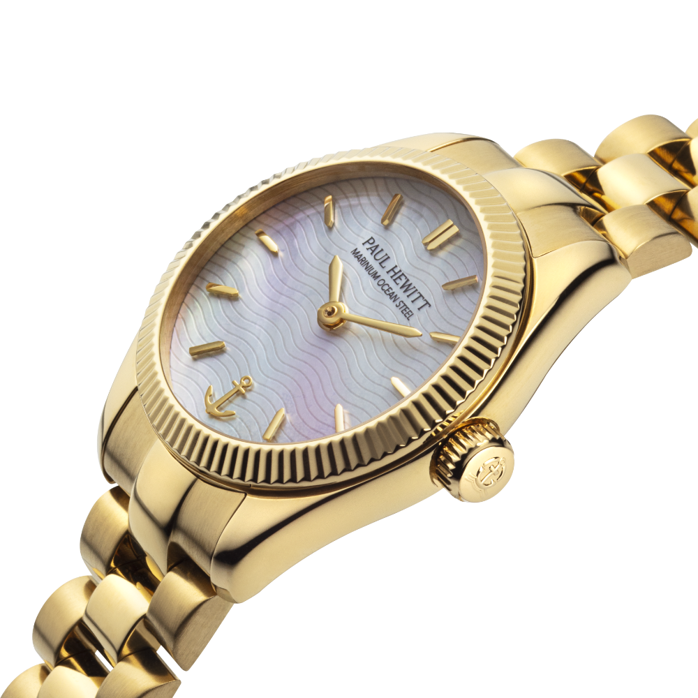 Petit Soleil Round Uhr Gold Pearl