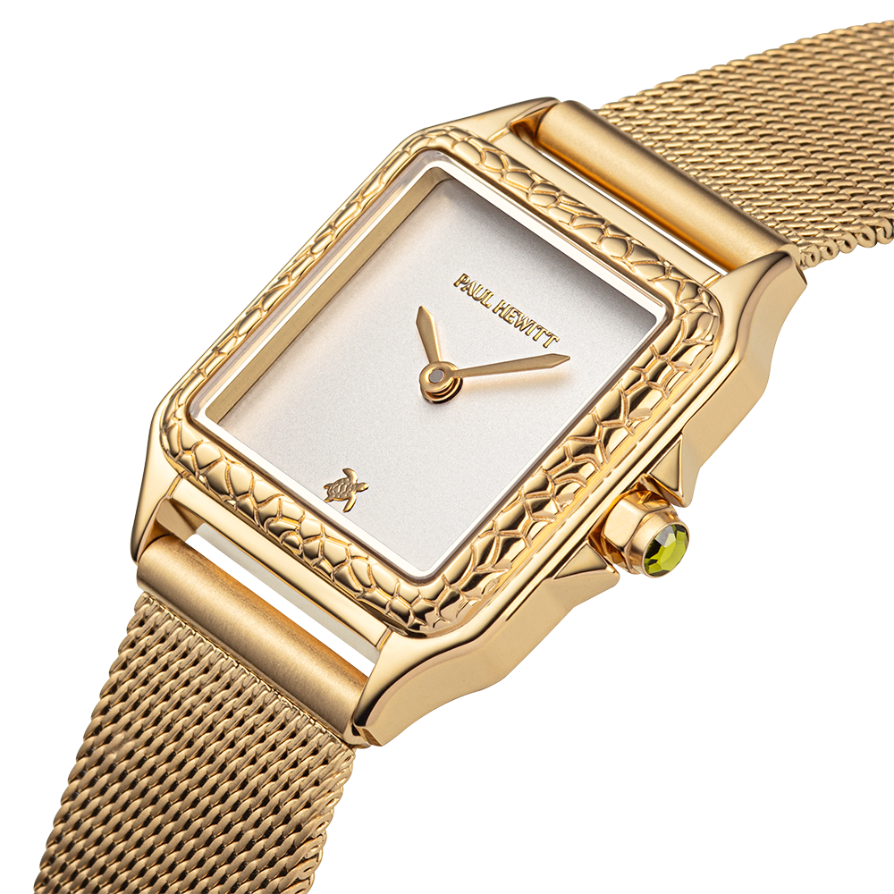 Petite Tortue white & gold