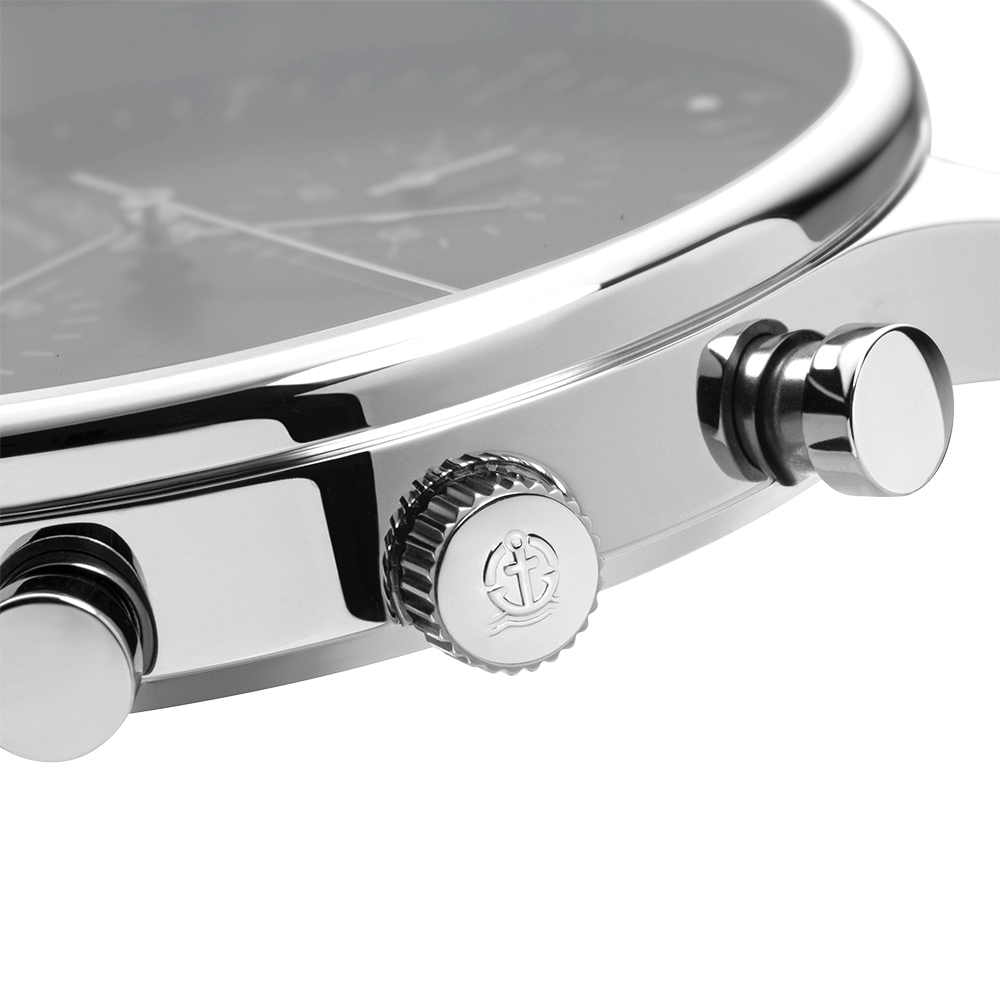 Chrono Quartz Leder black