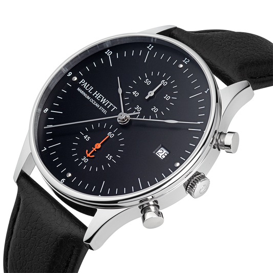 Chrono Quartz Cuir black