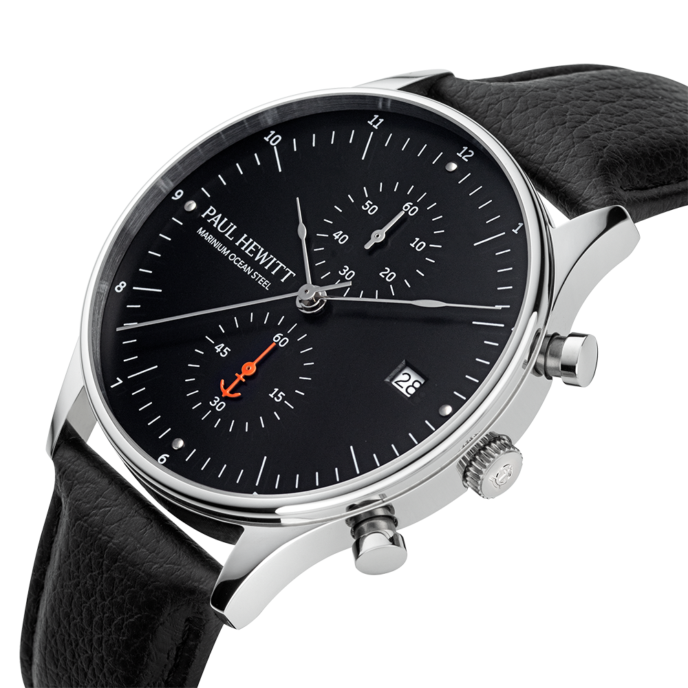 Chrono Quartz Leather black