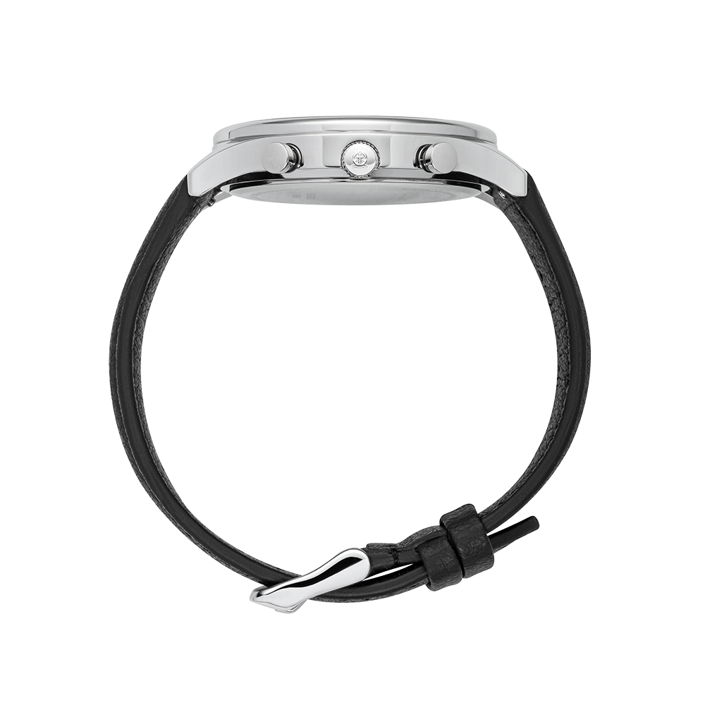 Chrono Quartz Leder black