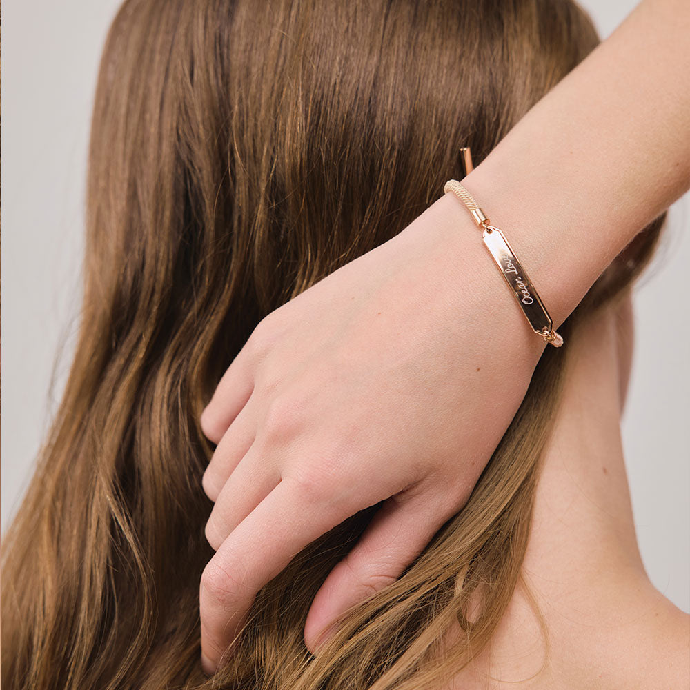 Bracelet gravé Vitamin Sea sable doré rose