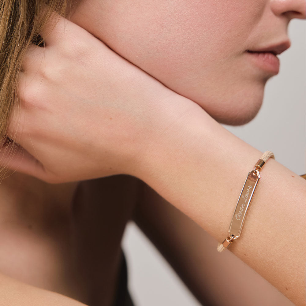 Vitamin Sea engraved bracelet rose gold sand