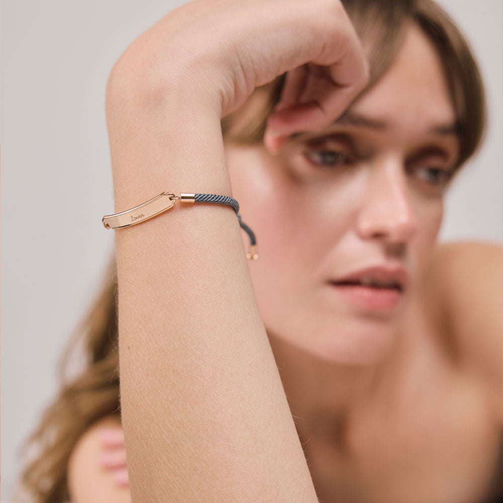 Vitamin Sea Engraved Bracelet Rose Gold Grey
