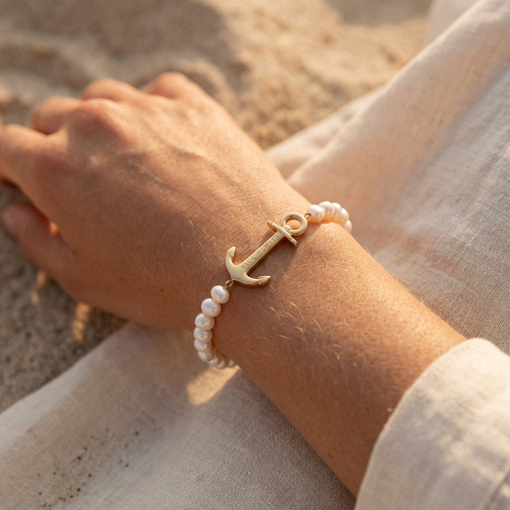 The Anchor Beads Armkette Gold Pearl