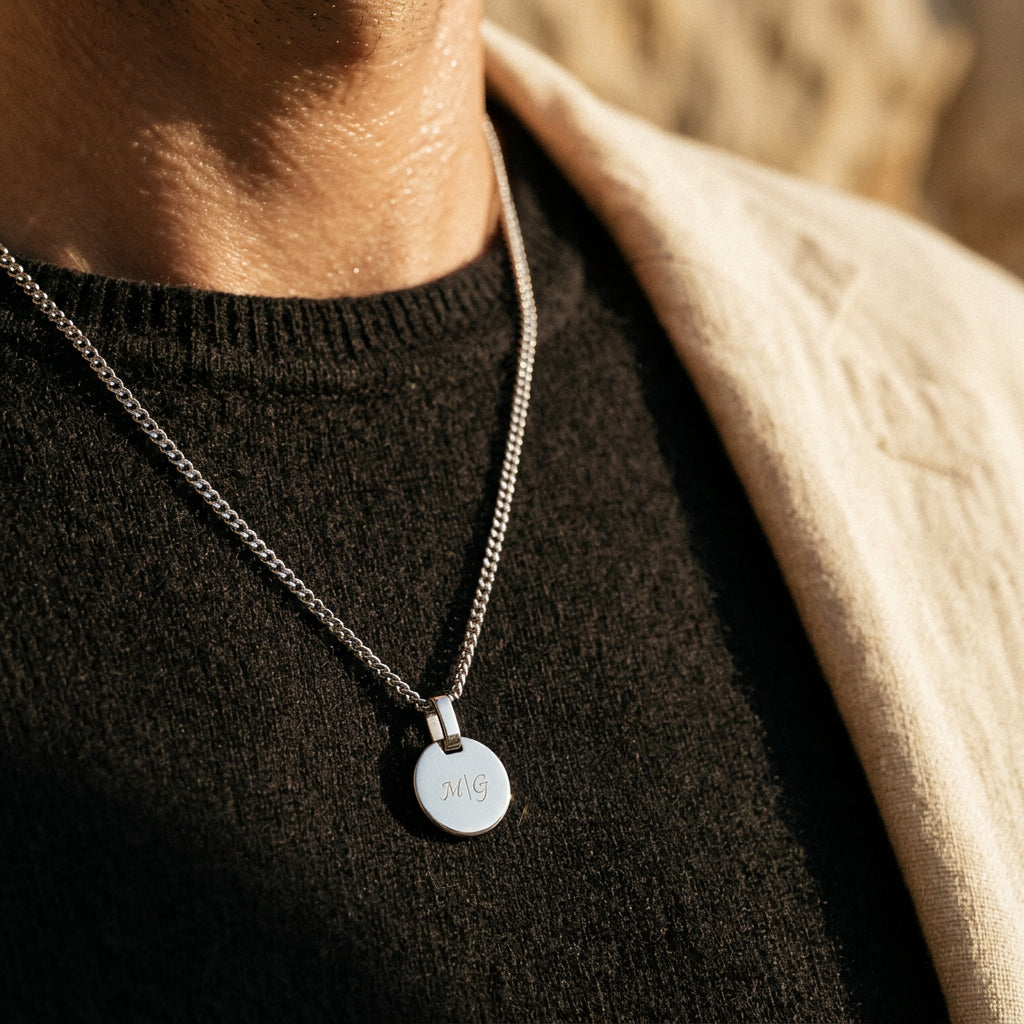 Round Halskette Silber