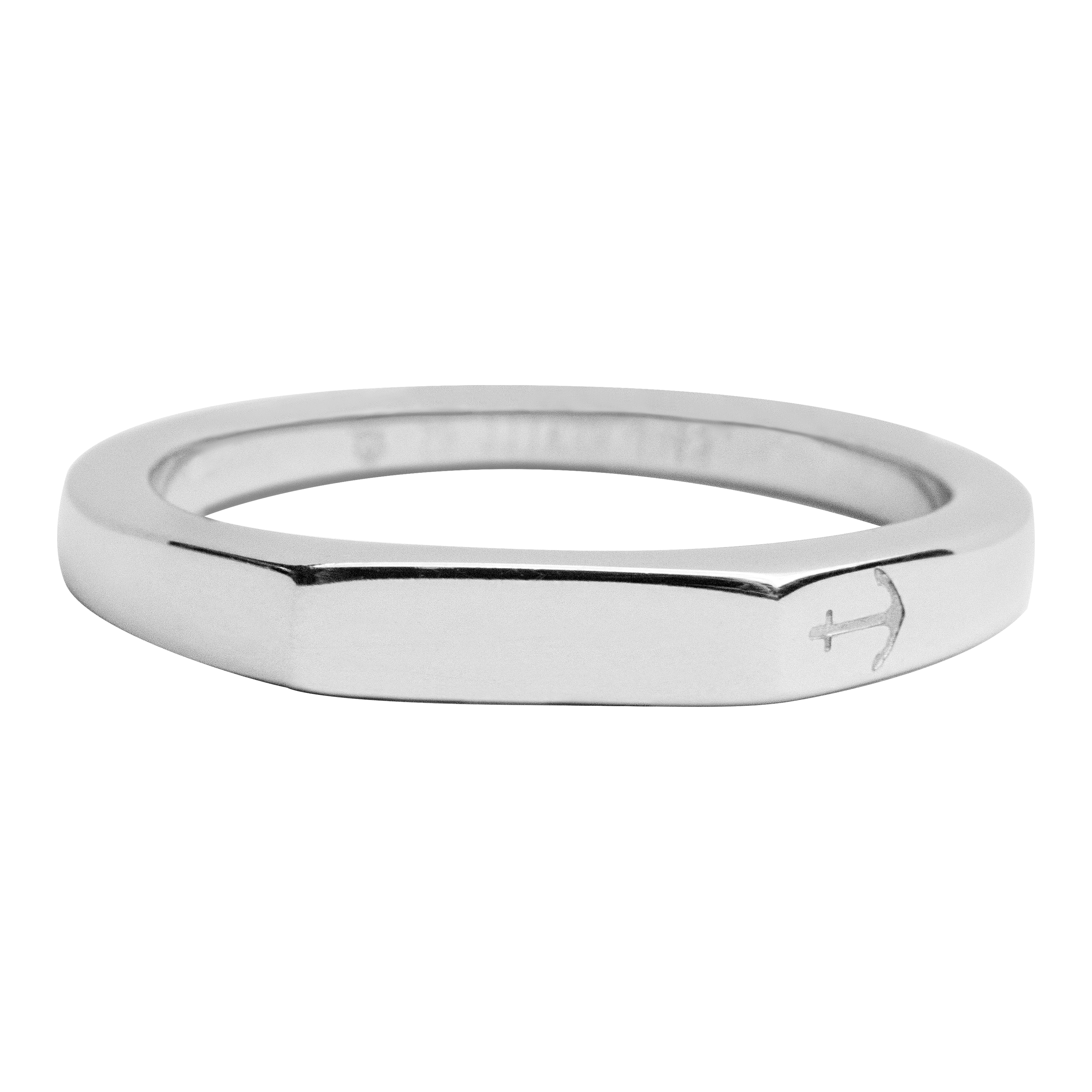 Men's Slim Signet Ring Silber