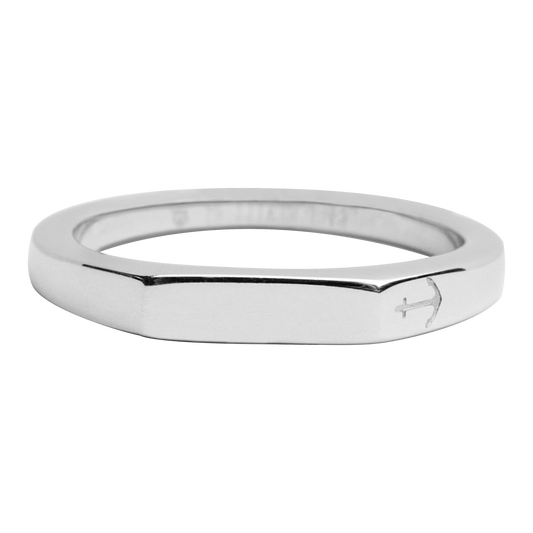 Men's Slim Signet Ring Silver