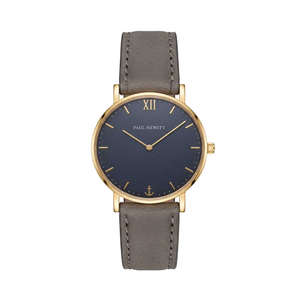 Uhr Sailor Blue Lagoon Gold Leder Grau
