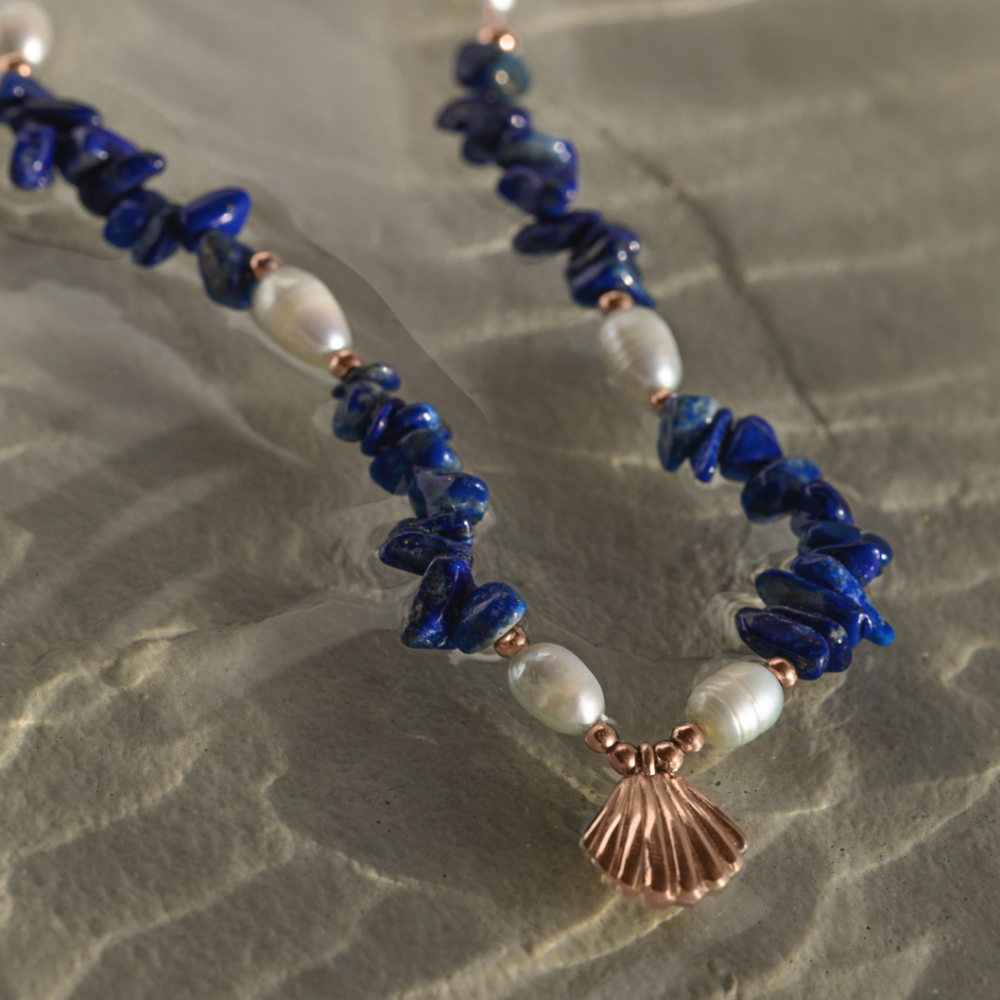 Scallop Stone Halskette Roségold