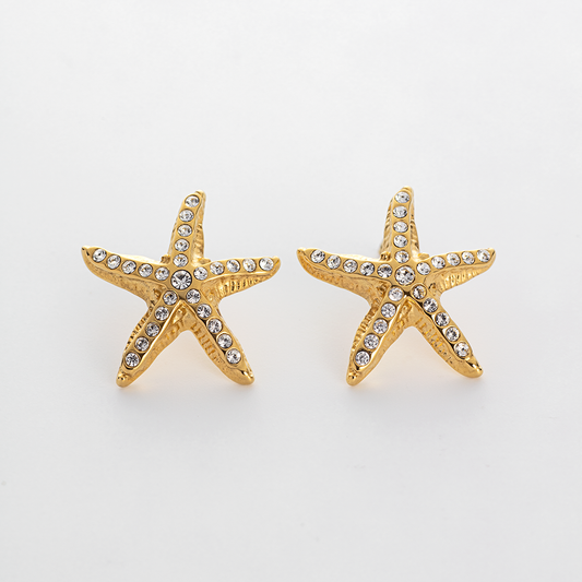 Boucle d'oreille étoile de mer dorée
