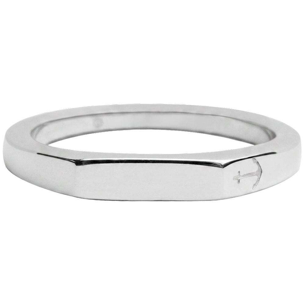 Slim Signet Bague Argent