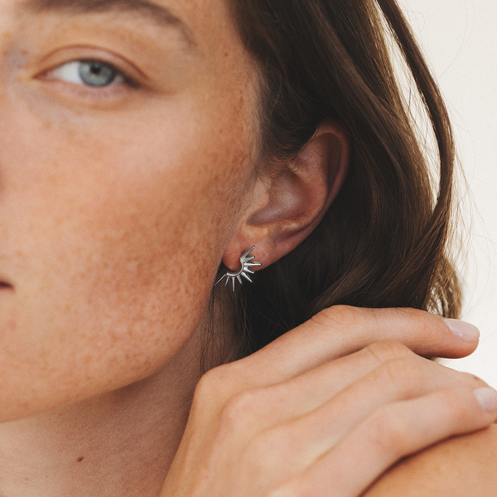 Aurora Halo Ohrring Silber