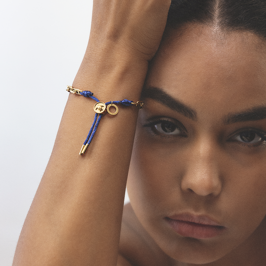 Turtle Anchor Chain Bracelet Or Navy