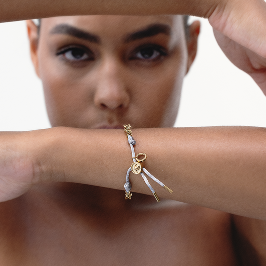 Turtle Anchor Chain Bracelet Or Gris