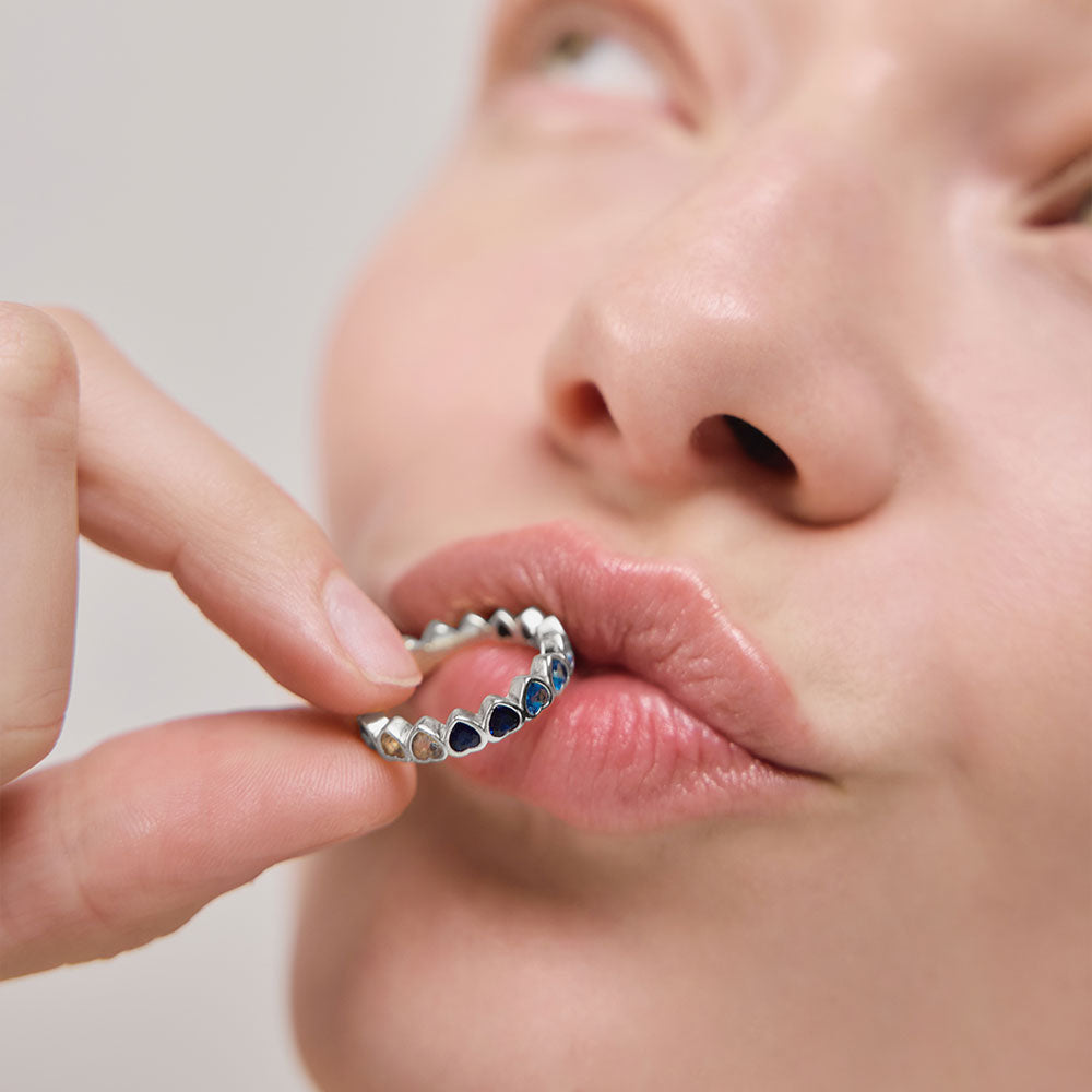 Heart of the Sea Rainbow Ring Silber