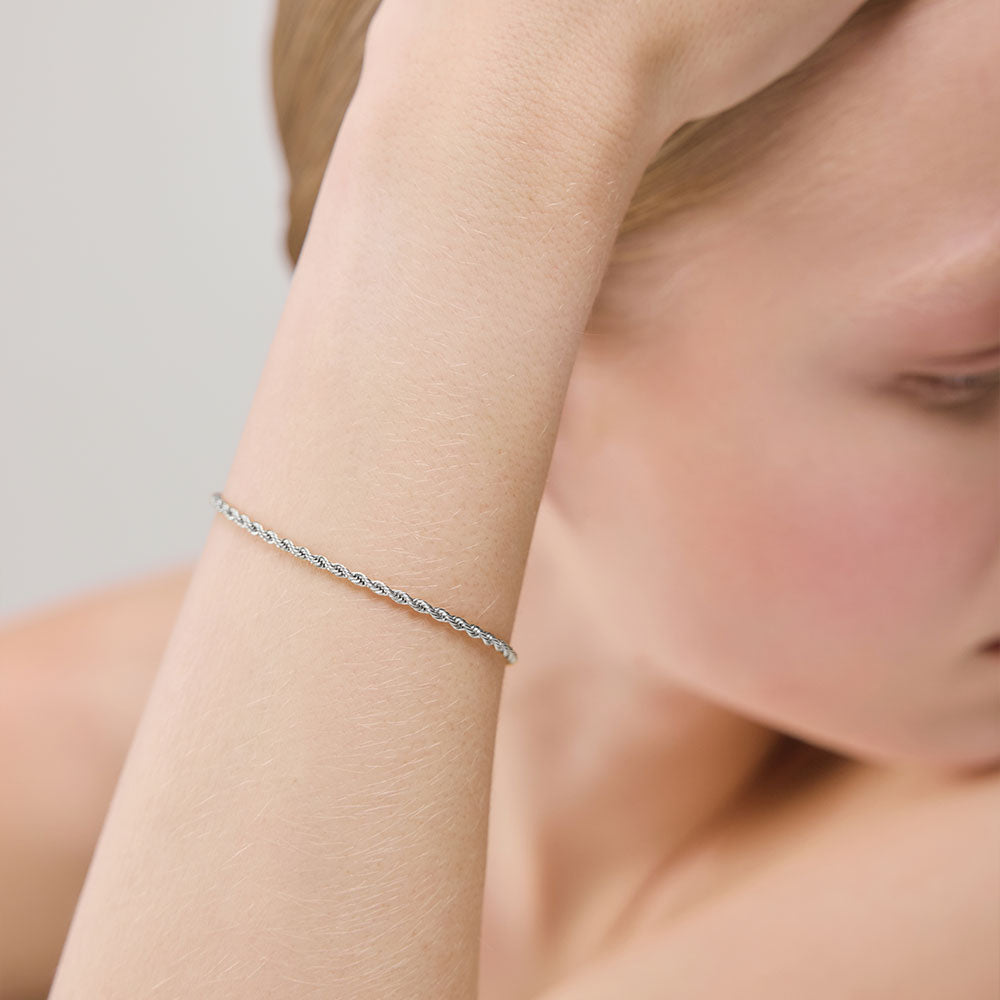 Bracelet Chaîne Corde Argent